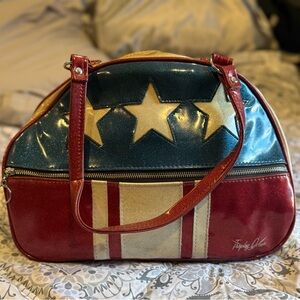Trophy Queen Red and Blue Star-Patterned  Bag